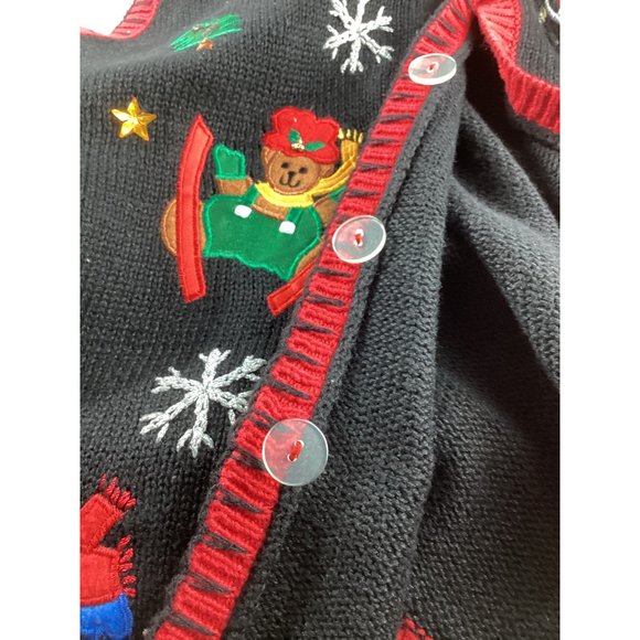 Womens Nutcracker Ugly Christmas Sweater Vest * Large* Black Red *Ramie cotton - Picture 4 of 11